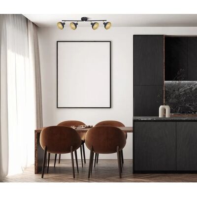 ITALUX SPL-27357-4-BK-GD Spot plafonnier - Noir et or - Publicité ITALUX SPL-27357-4-BK-GD Spot plafonnier - Noir et or - Publicité
