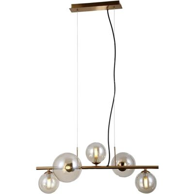 Suspension Italux PND-406007-5-HBR - G9, Laiton miel, Ambre - Publicité Suspension Italux PND-406007-5-HBR - G9, Laiton miel, Ambre - Publicité