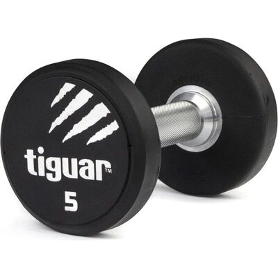 Haltère Tiguar 5kg, durable en polyuréthane noir et blanc - Haltère - Publicité Haltère Tiguar 5kg, durable en polyuréthane noir et blanc - Haltère - Publicité