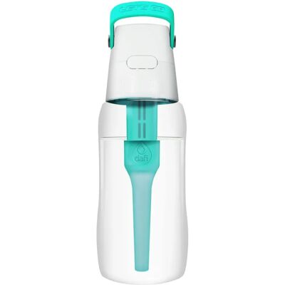 Bouteille d'eau Dafi SOLID 0,5 l avec filtre - Turquoise - Publicité Bouteille d'eau Dafi SOLID 0,5 l avec filtre - Turquoise - Publicité