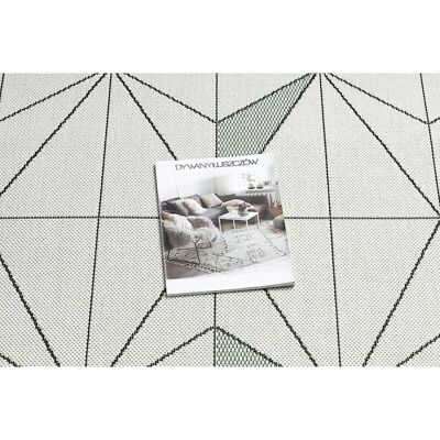 RugsX Cream White Sisal Diamond Triangles Flat Rug - Carpet RugsX Cream White Sisal Diamond Triangles Flat Rug - Carpet