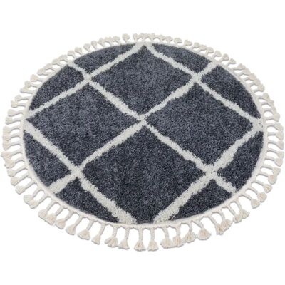 Tappeto RugsX Berber Cross - Grigio/Bianco 160cm Geometrico Tappeto RugsX Berber Cross - Grigio/Bianco 160cm Geometrico