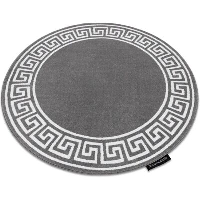 Luszczow Round Gray Polypropylene Rug - Modern New York Style Luszczow Round Gray Polypropylene Rug - Modern New York Style