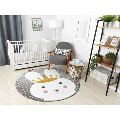 Dywany Łuszczów Petit Bunny Grey Carpet - 140 cm Rug Dywany Łuszczów Petit Bunny Grey Carpet - 140 cm Rug
