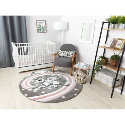 Dywany Łuszczów PETIT PONY Grey Circle Rug - Children's Room Decor Dywany Łuszczów PETIT PONY Grey Circle Rug - Children's Room Decor