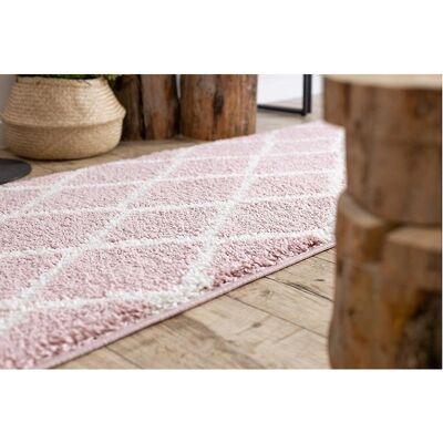 RugsX Ροζ Berber Troik Χαλί - Shaggy, Γεωμετρικό, Ζεστό - 70x250cm RugsX Ροζ Berber Troik Χαλί - Shaggy, Γεωμετρικό, Ζεστό - 70x250cm