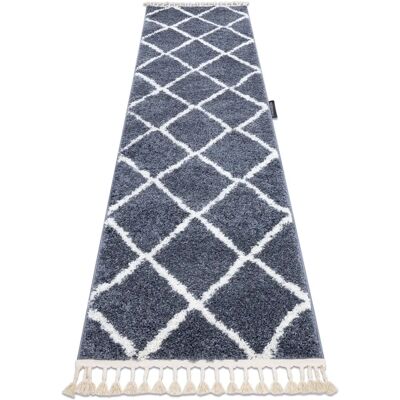 RugsX - Tappeto Berber Cross grigio 80x250cm RugsX - Tappeto Berber Cross grigio 80x250cm