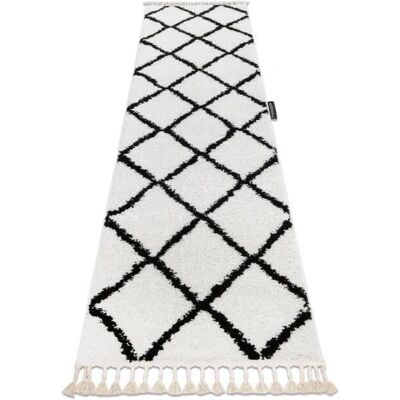 RugsX BERBER CROSS Tappeto Bianco - 80x250cm - Resistente & Morbido RugsX BERBER CROSS Tappeto Bianco - 80x250cm - Resistente & Morbido