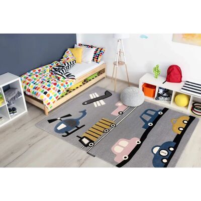 Dywany Łuszczów PETIT TOYS CARS grey 200x290 cm - Carpet Dywany Łuszczów PETIT TOYS CARS grey 200x290 cm - Carpet