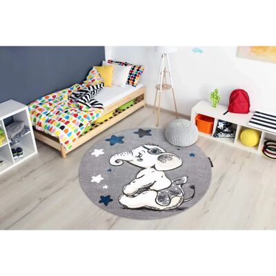 Dywany Łuszczów Petiti Elephant Stars Grey Carpet 140cm - Childrens Room Rug Dywany Łuszczów Petiti Elephant Stars Grey Carpet 140cm - Childrens Room Rug