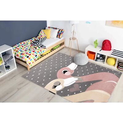 Dywany Łuszczów Petit Flamingos Hearts Γκρι Χαλί - Χαλί Dywany Łuszczów Petit Flamingos Hearts Γκρι Χαλί - Χαλί
