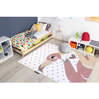 Dywany Łuszczów PETIT FLAMINGOS HEARTS Cream Carpet 180x270 cm - Carpet Dywany Łuszczów PETIT FLAMINGOS HEARTS Cream Carpet 180x270 cm - Carpet