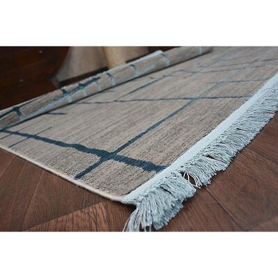 Manyas Grey/Blue Acrylic Carpet - 80x300 cm - Carpet Manyas Grey/Blue Acrylic Carpet - 80x300 cm - Carpet