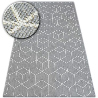 Dywany Łuszczów Flat Χαλί 48655/637 Σιζάλ - 3D Γκρι - Χαλί Dywany Łuszczów Flat Χαλί 48655/637 Σιζάλ - 3D Γκρι - Χαλί