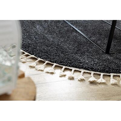 RugsX - Tappeto Berber 9000 Cerchio Grigio Shaggy RugsX - Tappeto Berber 9000 Cerchio Grigio Shaggy