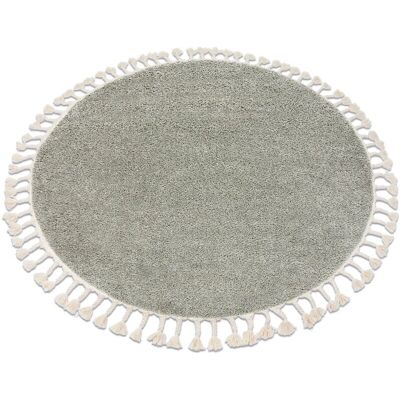 RugsX Tappeto BERBER 9000 cerchio verde Frange Berber marocchino 120 cm RugsX Tappeto BERBER 9000 cerchio verde Frange Berber marocchino 120 cm