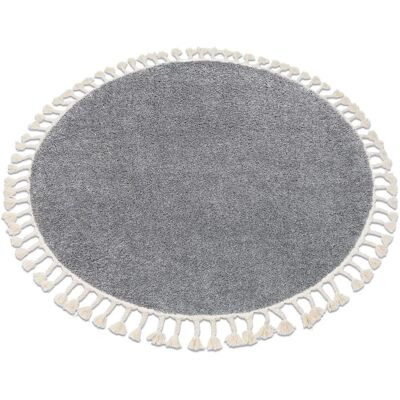 Berber Grey Shaggy Carpet - 120cm Circle Berber Grey Shaggy Carpet - 120cm Circle