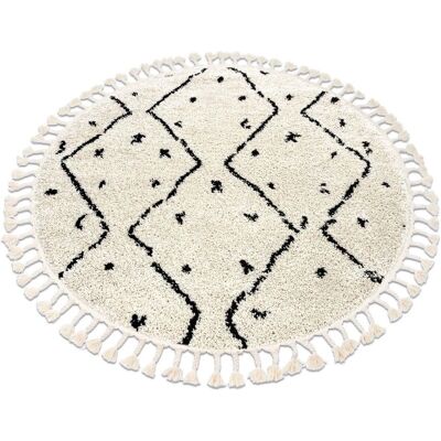 Berber Model B751 Round Rug - Boho Style Geometric Berber Model B751 Round Rug - Boho Style Geometric