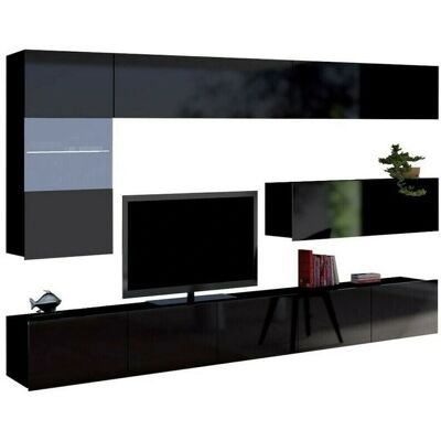 ARREDAMENTO1 Providence B108 - Conjunto de Salón Laminado Negro ARREDAMENTO1 Providence B108 - Conjunto de Salón Laminado Negro