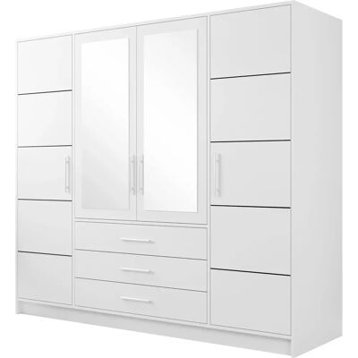 Muebles A101 Biała Szafa z Lustrem - Szafa Muebles A101 Biała Szafa z Lustrem - Szafa