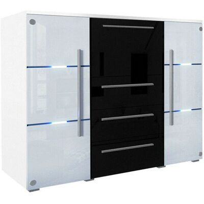 Muebles Nashville 101 - Cómoda - 3 Puertas, 3 Cajones, MDF, Vidrio, UE Muebles Nashville 101 - Cómoda - 3 Puertas, 3 Cajones, MDF, Vidrio, UE