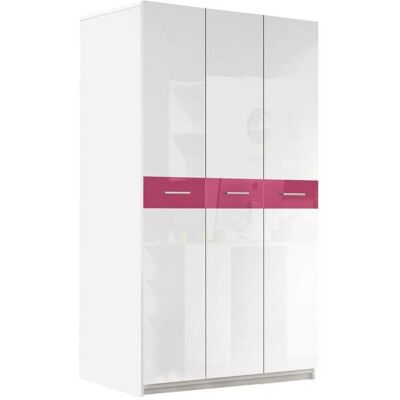 Armario Nashville A107 Blanco Rosa Brillante - Wardrobe Armario Nashville A107 Blanco Rosa Brillante - Wardrobe