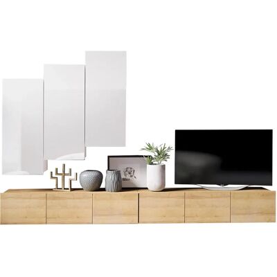 Moduł salonu Providence B129 - Biały, Czarny, Błyszczący - Moduł salonu Moduł salonu Providence B129 - Biały, Czarny, Błyszczący - Moduł salonu