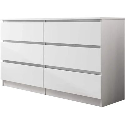 Muebles Miami 150 Blanco Cómoda 6 Cajones Muebles Miami 150 Blanco Cómoda 6 Cajones