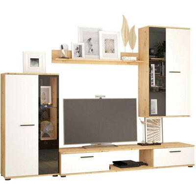 Conjunto de salón Tucson 100 - Blanco y Roble Artisan Conjunto de salón Tucson 100 - Blanco y Roble Artisan