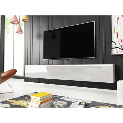 ARREDAMENTO1 Sarasota 121 Błyszcząca Biała Szafka RTV z Drzwiami ARREDAMENTO1 Sarasota 121 Błyszcząca Biała Szafka RTV z Drzwiami