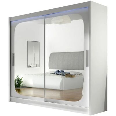 Armoire Atlanta 108 - Portes coulissantes, LED, 215x180x58cm - Publicité Armoire Atlanta 108 - Portes coulissantes, LED, 215x180x58cm - Publicité