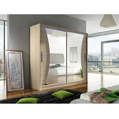 Armario deslizante Atlanta 124 Sonoma quercia LED - Wardrobe Armario deslizante Atlanta 124 Sonoma quercia LED - Wardrobe
