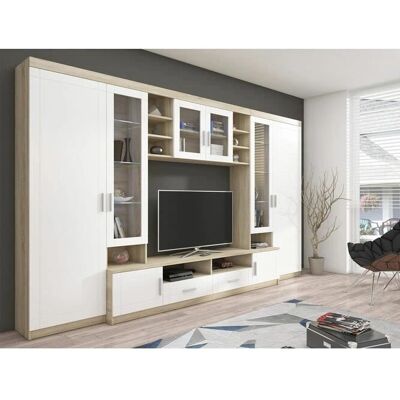 MUEBLES Tucson 108 Obývací modul - Sonoma dub + Bílá MUEBLES Tucson 108 Obývací modul - Sonoma dub + Bílá