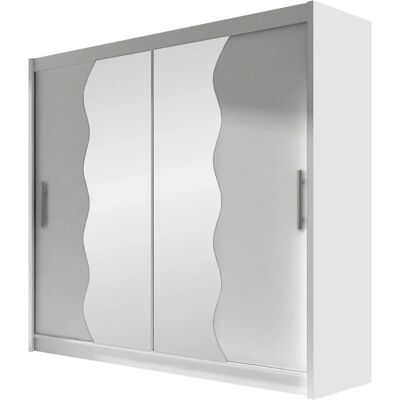 Muebles Atlanta 125 - Armoire Coulissante Blanc 215x180x57cm - Publicité Muebles Atlanta 125 - Armoire Coulissante Blanc 215x180x57cm - Publicité