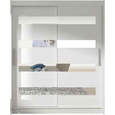 MUEBLES Atlanta 136 Bílá Posuvná Skříň - Wardrobe MUEBLES Atlanta 136 Bílá Posuvná Skříň - Wardrobe