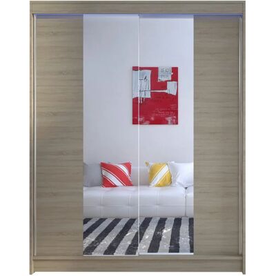 MUEBLES Armario Atlanta 141 Roble Sonoma - Puertas Correderas & LED MUEBLES Armario Atlanta 141 Roble Sonoma - Puertas Correderas & LED