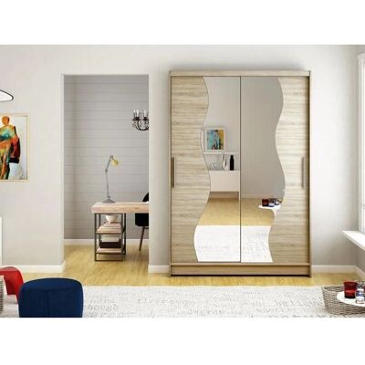 MUEBLES Atlanta 139 armario Sonoma - Puertas correderas, 5 estantes, 200x120x58cm MUEBLES Atlanta 139 armario Sonoma - Puertas correderas, 5 estantes, 200x120x58cm