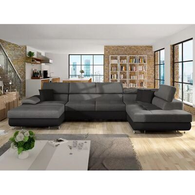 Mobilier1 Canapé d'angle Comfivo 190 - Cuir écologique, Tissu - 345x202x71cm - Publicité Mobilier1 Canapé d'angle Comfivo 190 - Cuir écologique, Tissu - 345x202x71cm - Publicité