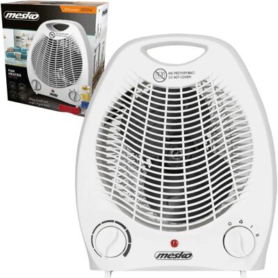 Mesko MS7719 Tragbarer Heizlüfter - 2 Stufen, Thermostat, Weiß Mesko MS7719 Tragbarer Heizlüfter - 2 Stufen, Thermostat, Weiß