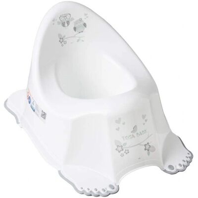 Pot bébé musical Tega avec image de hibou - Antidérapant, Blanc - Publicité Pot bébé musical Tega avec image de hibou - Antidérapant, Blanc - Publicité