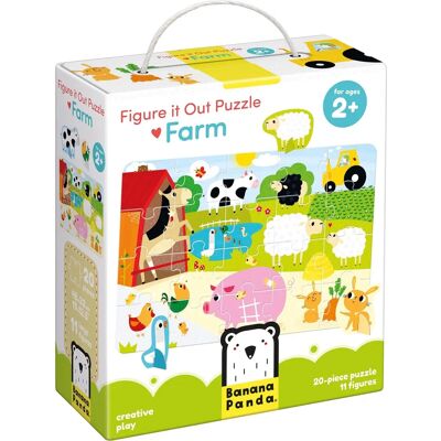 Banana Panda Boerderij Puzzel met 11 Figuren - 20 Stukjes Banana Panda Boerderij Puzzel met 11 Figuren - 20 Stukjes