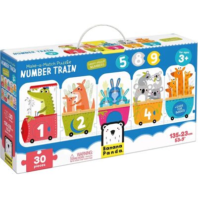 Puzzle train de chiffres Banana Panda - 30 pièces - Publicité Puzzle train de chiffres Banana Panda - 30 pièces - Publicité