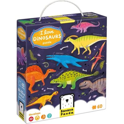 Banana Panda Ik Hou van Dinosaurussen Puzzel - Educatief Speelgoed Voor Kleuters Banana Panda Ik Hou van Dinosaurussen Puzzel - Educatief Speelgoed Voor Kleuters