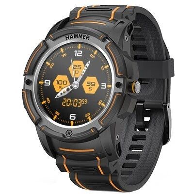 Reloj inteligente negro HAMMER 1.3" Pantalla táctil GPS Reloj inteligente negro HAMMER 1.3" Pantalla táctil GPS