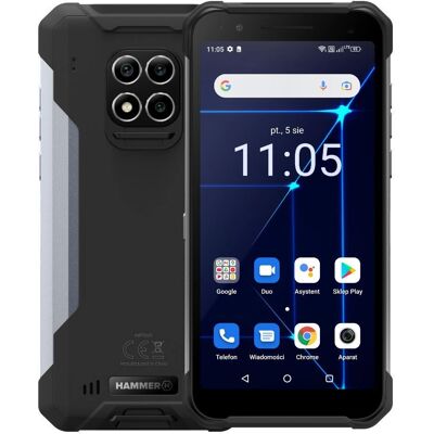 Hammer Construction Smartphone - 6GB/128GB, Schwarz, Robust, IP69 Hammer Construction Smartphone - 6GB/128GB, Schwarz, Robust, IP69