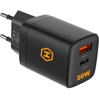Hammer RAPIDCHARGE DUO - 20W Szybka ładowarka USB-A i USB-C - Uniwersalna Hammer RAPIDCHARGE DUO - 20W Szybka ładowarka USB-A i USB-C - Uniwersalna