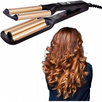 Huslog Dreifach Lockenstab - Haarstyler mit Temperaturanzeige und Hitzeschutz Huslog Dreifach Lockenstab - Haarstyler mit Temperaturanzeige und Hitzeschutz