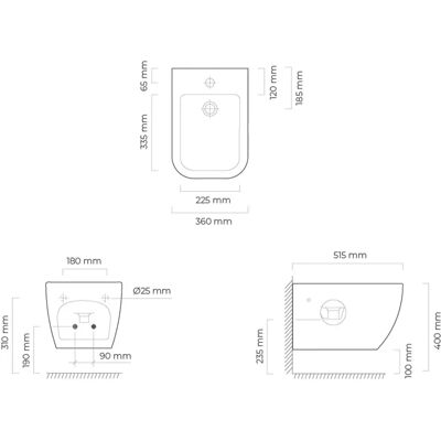 Bidet ścienny Oltens Vernal - 50 x 34,5 cm - Biały - SmartClean Bidet ścienny Oltens Vernal - 50 x 34,5 cm - Biały - SmartClean