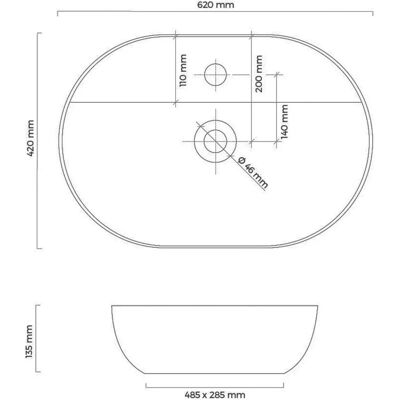 OLTENS - Hamnes - 62x42 cm - Hahnloch - Washbasin OLTENS - Hamnes - 62x42 cm - Hahnloch - Washbasin
