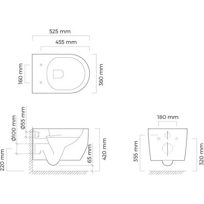 OLTENS - Holsted - 36 x 52,5 cm - Wandhängendes - Toilet OLTENS - Holsted - 36 x 52,5 cm - Wandhängendes - Toilet